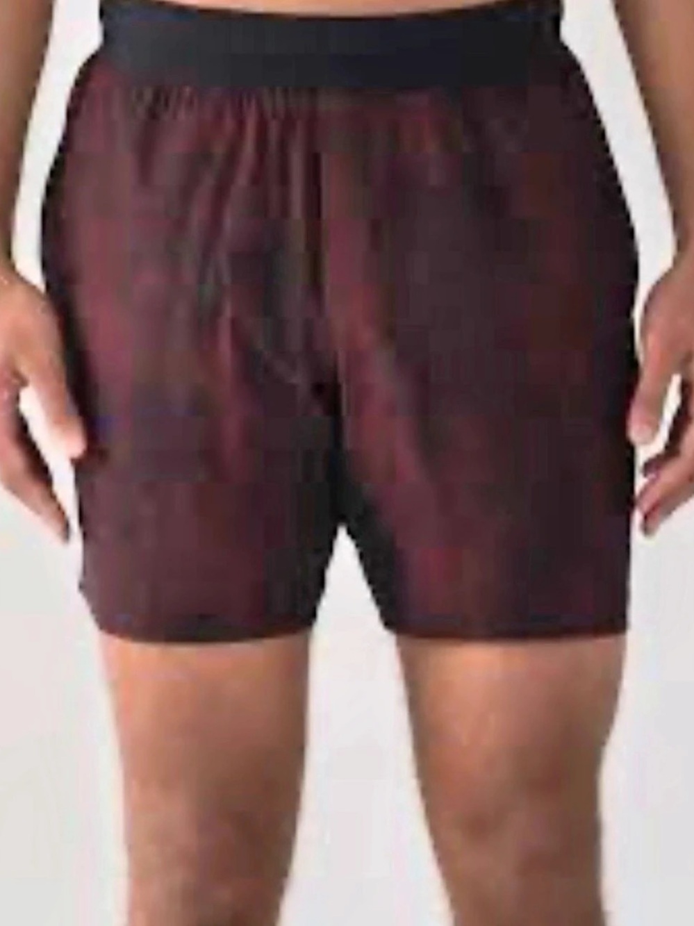 lululemon Surge Lined Short 6" Athletic Shorts Burgundy & Black